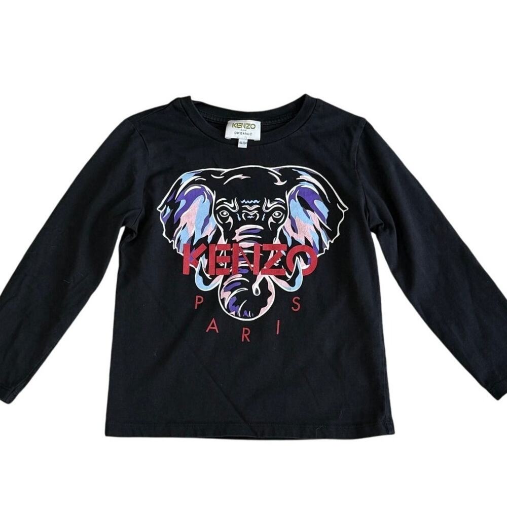 KENZO Kids Black Elephant Tee Size 4A/104